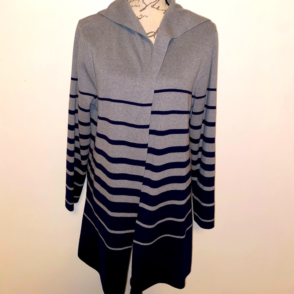 🩶Apt.9 Gray on Navy Cardigan Maxi🩶